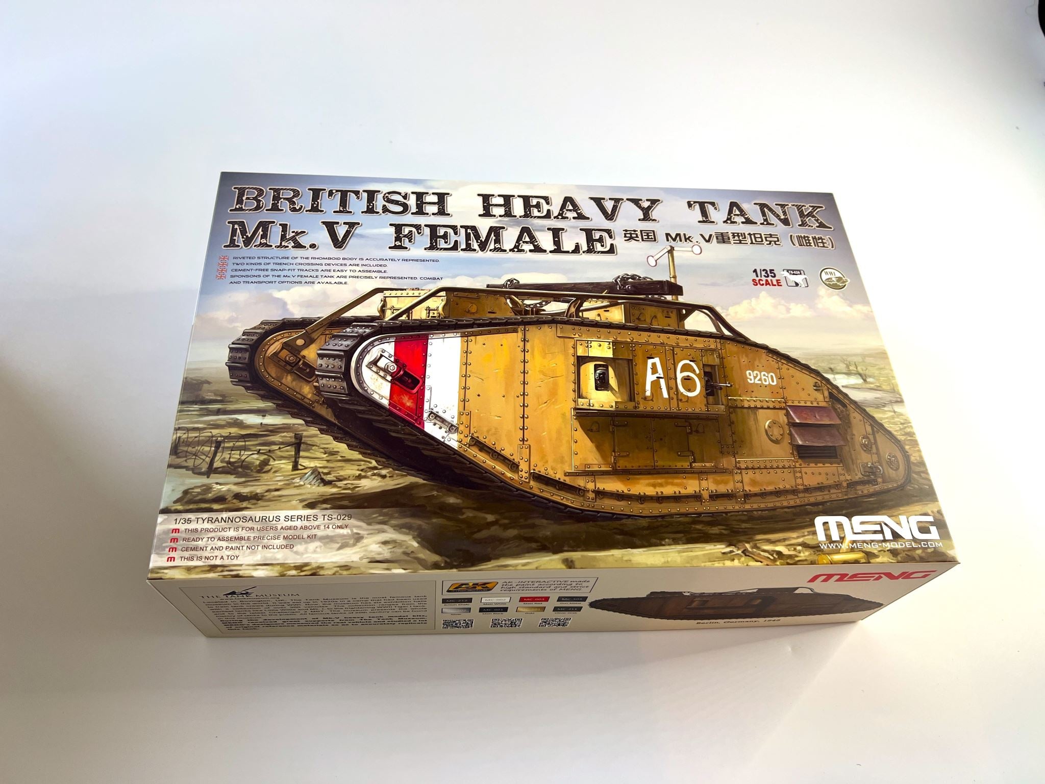 British Heavy Tank Mk.V Female Meng Model | No. TS-029 | 1:35