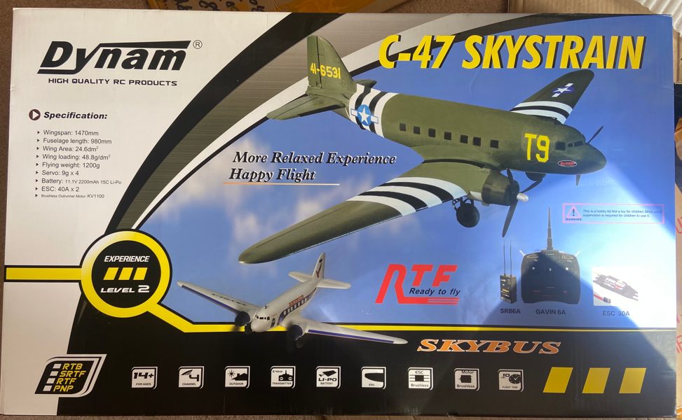 Dynam C-47 skytrain 1470mm PNP RC plane