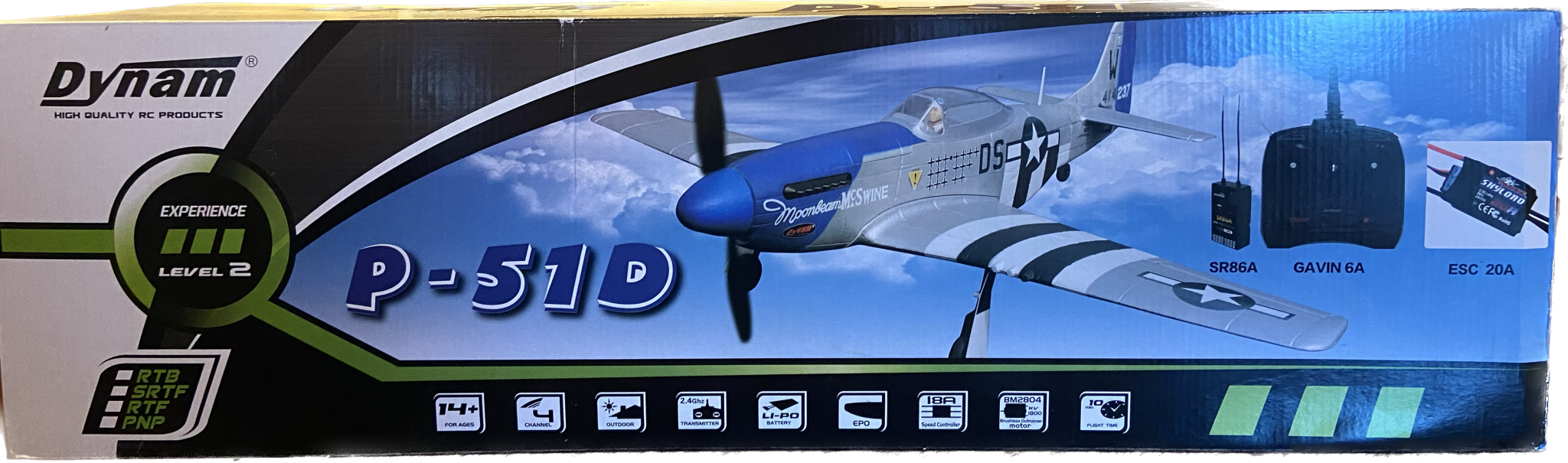 Dynam Mini P-51D Mustang V2 Radio Controlled Airplane 762mm (30") Wingspan PNP