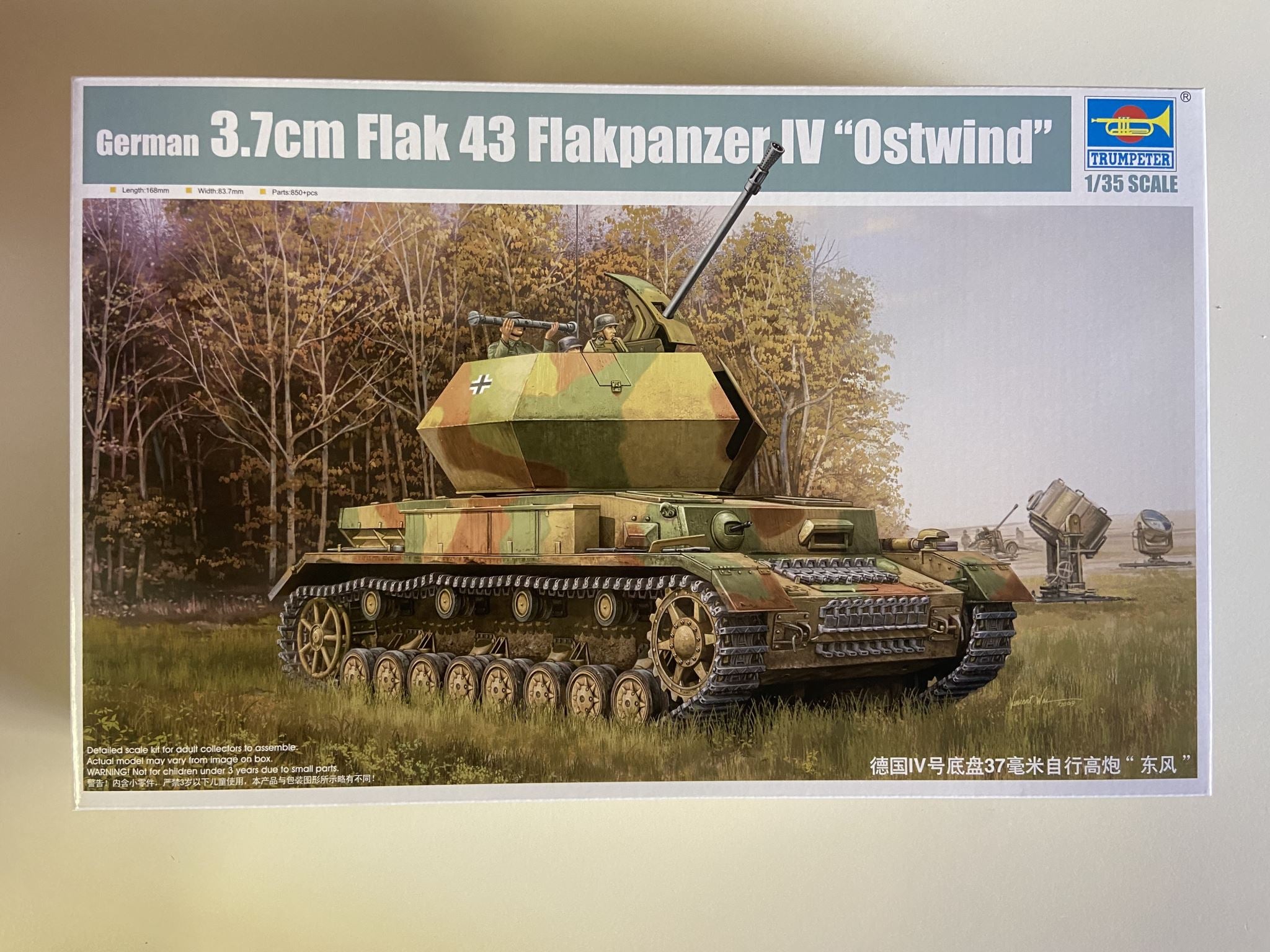 German 3.7cm Flak 43 Flakpanzer IV Ostwind Trumpeter | No. 01520 | 1:35