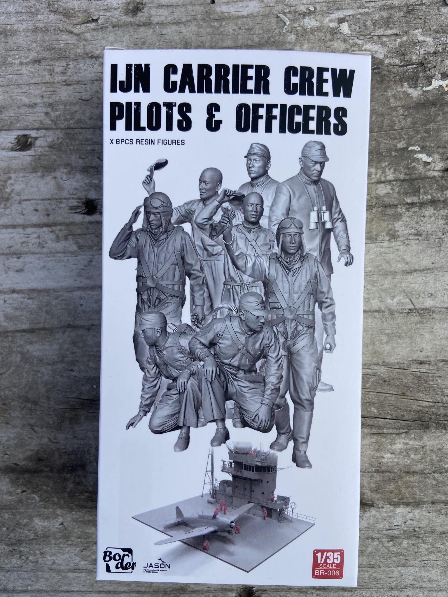 IJN Carrier Crew Pilots & Officers x 8 resin figures Border  | No. BR-006 | 1:35