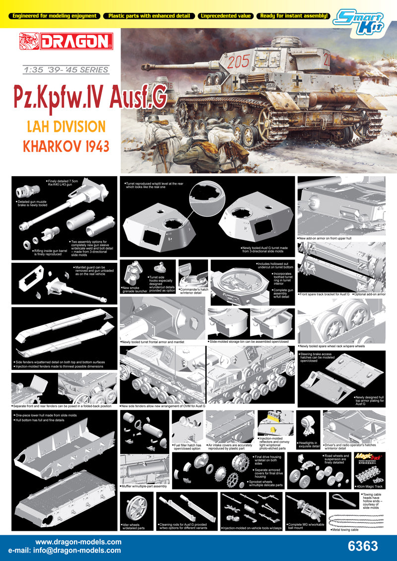 Pz.Kpfw. IV Ausf. G LAH Division Kharkov 1943 Dragon | No. 6363MT | 1:35