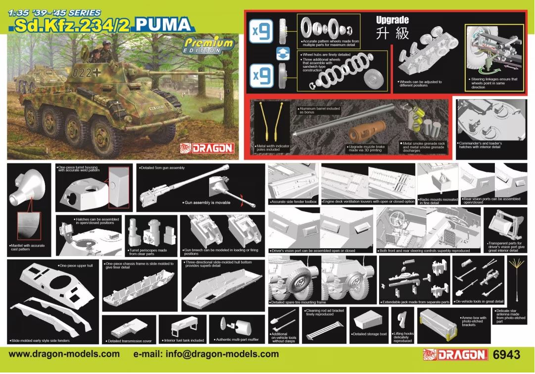 Sd.Kfz.234/2 Puma (Premium Edition) Dragon | No. 6943 | 1:35