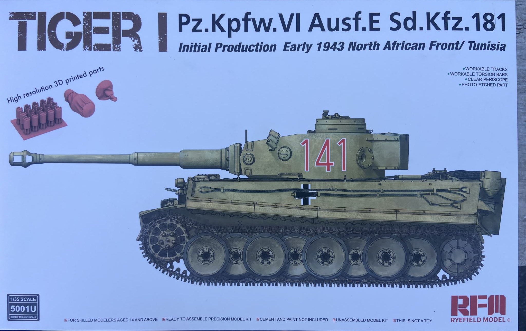 Tiger I Initial Production Early 1943North African Tunisia RFM No. RM-5001U 1:35