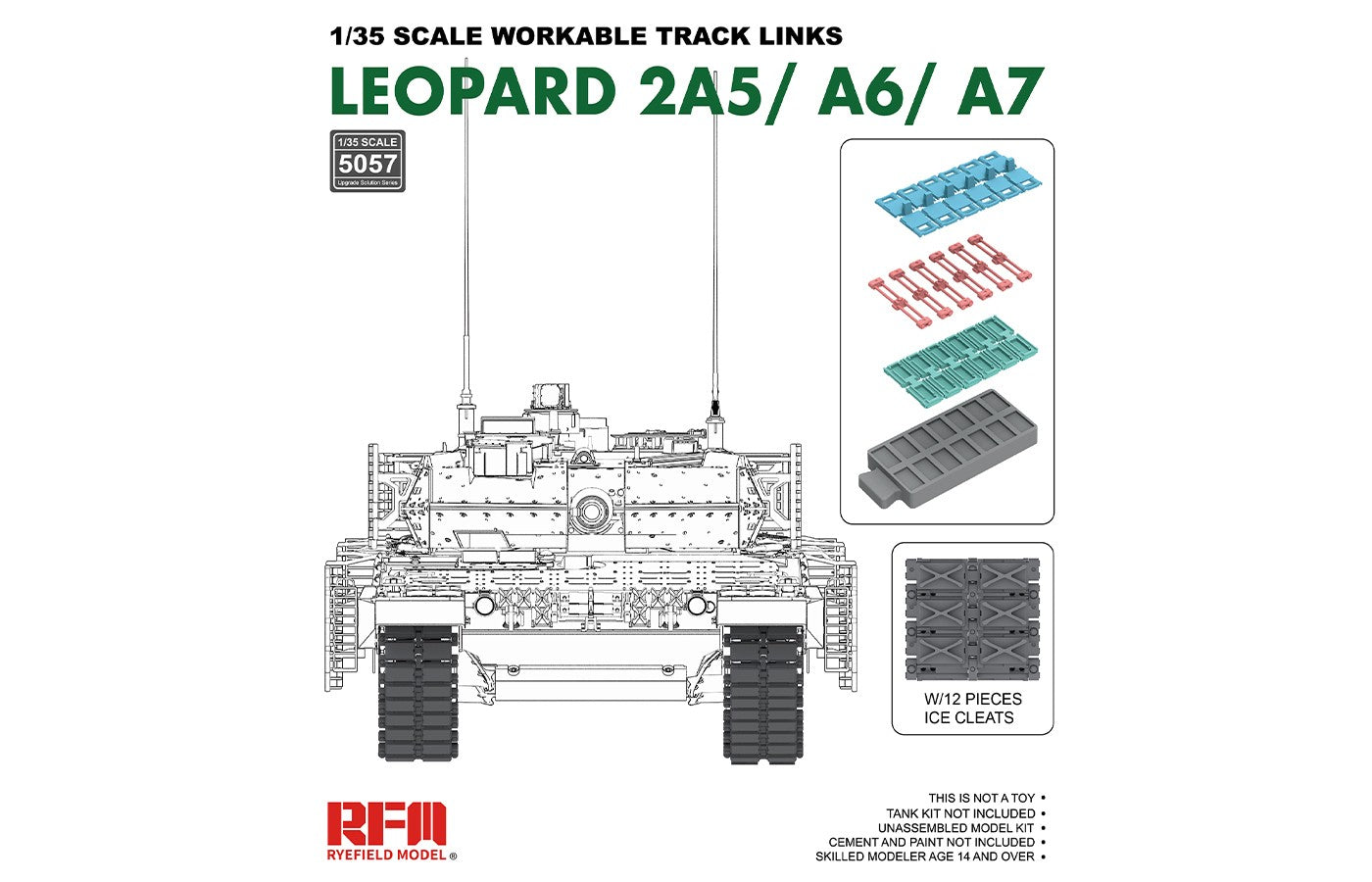 Workable Track Links for Leopard 2A5/A6/A7 Rye Field Model | No. RM-5057 | 1:35