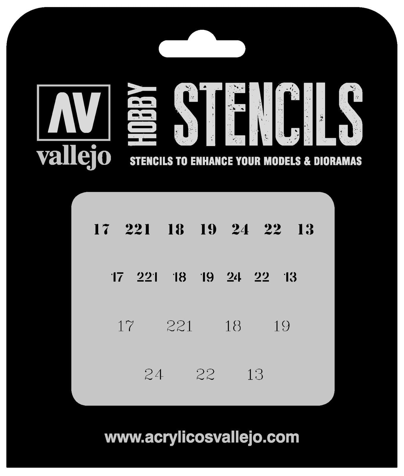 Vallejo 1/35 Soviet Numbers WWII Stencil [ST-AFV003]