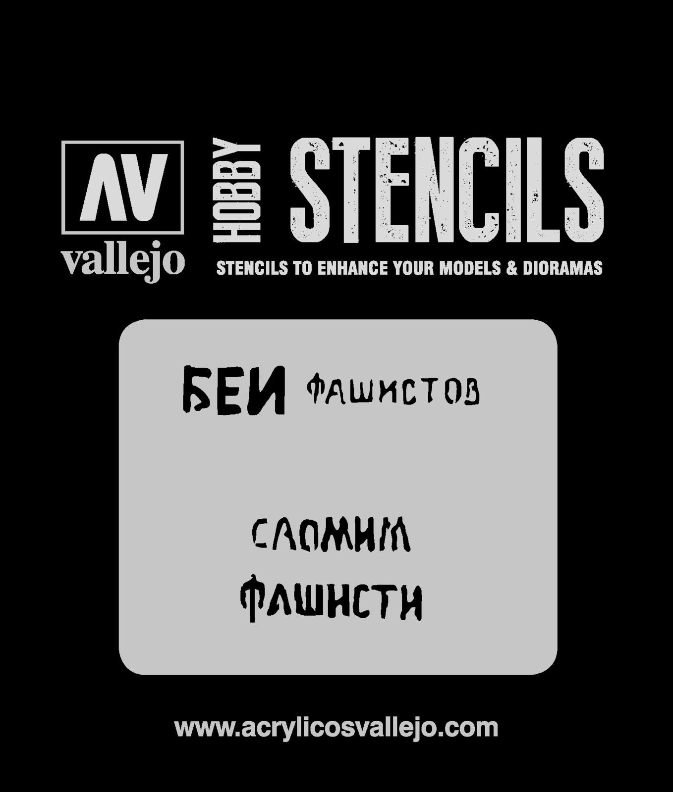 Vallejo 1/35 Soviet Slogans WWII Num. 1 Stencil [ST-AFV004]