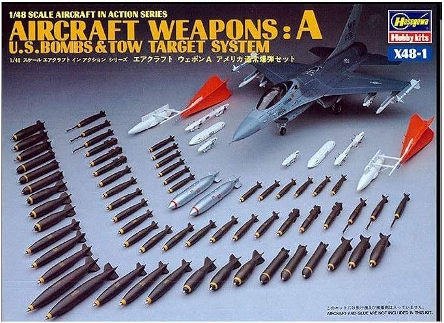 Aircraft Weapons: A U.S Bombs & Tow Target System Hasegawa | No. X48-1 | 1:48