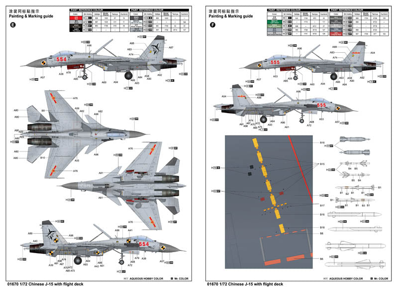 PLAN Chinese J-15 with flight deck Trumpeter | No. 01670 | 1:72