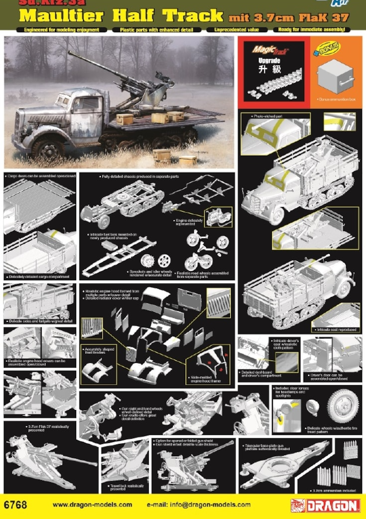 Sd.Kfz.3a Maultier Half Track mit 3.7cm Flak 37 Dragon | No. 6768 | 1:35