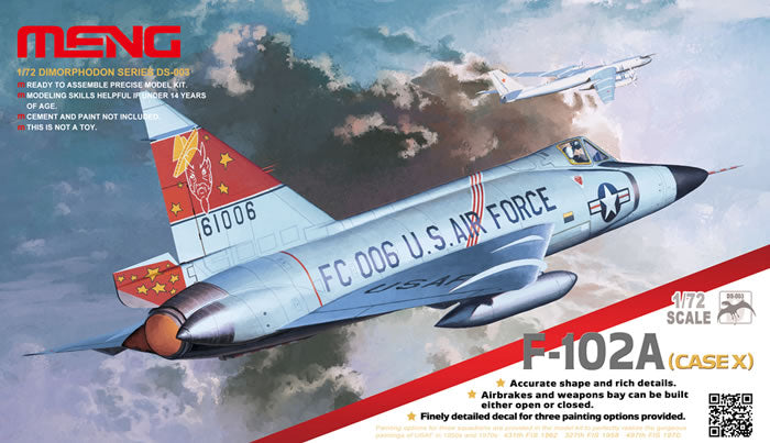 F-102A (Case X) Convair F-102A Delta Dagger with Case X wing Meng  DS-003 1:72