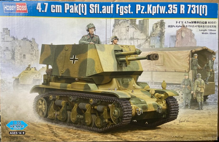 1/35 hobbyboss 4.7cm pak(t) sfl.auf fgst. pz.kpfw.35R 731(f)