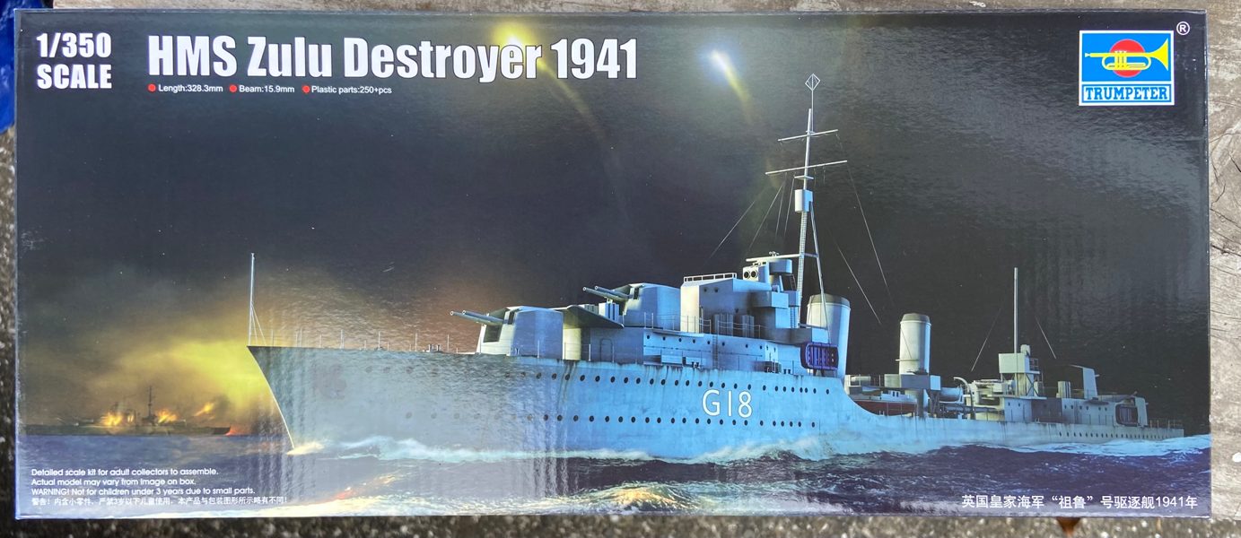 1/350 trumpeter HMS Zulu destroyer 1941