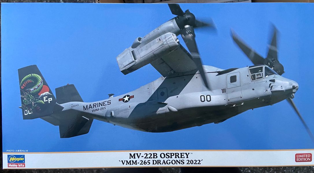 1/72 hasegawa MV-22B osprey VMM-265 dragons 2022