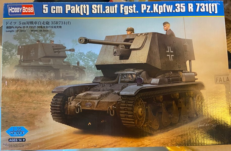 1/35 hobbyboss 5cm pak(t) sfl.auf fast.pzkfw.35R 731(f)