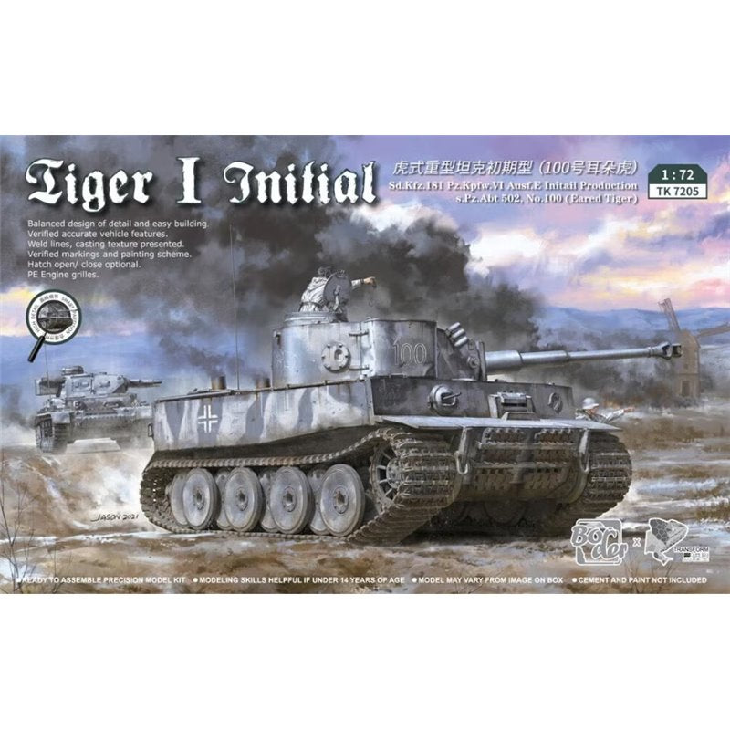 Tiger I Initial Sd.Kfz.181 Pz.pfw.VI Ausf.E No.100 Border TK 7205  1:72