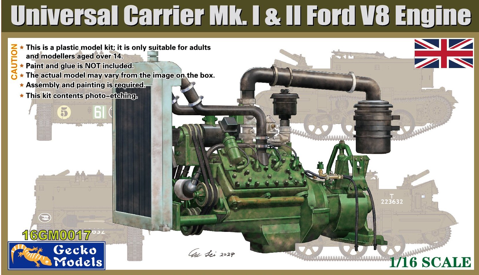 Universal Carrier Mk.I & II Ford V8 Engine Gecko Models | No. 16GM0017 | 1:16