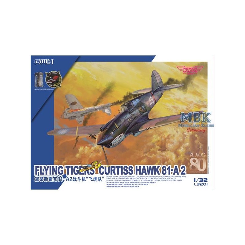 Curtiss Hawk 81-A2 "Flying Tigers" w interior Great Wall Hobby  L3201 1:32