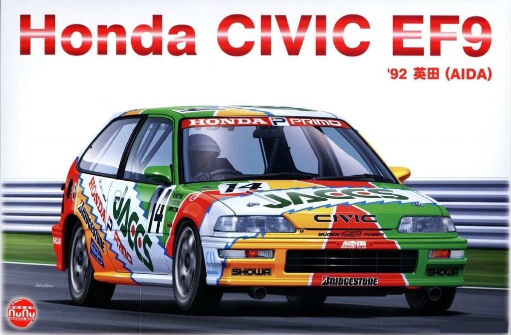 Honda Civic EF9 Group A sponsored by JACCS - 1992 NuNu Model Kit PN24021 1:24