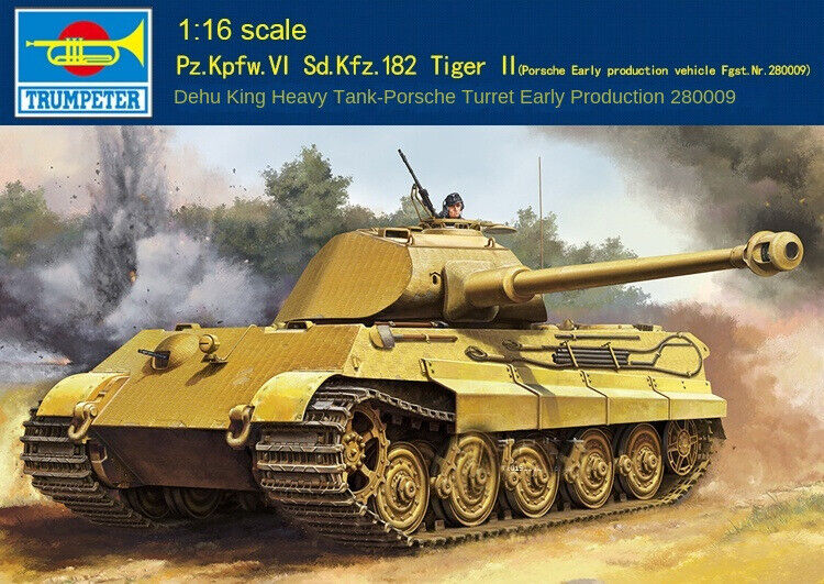 Pz.Kpfw.VI Sd.Kfz.182 Tiger II Porsche Early w/full interior Trumpeter00948 1:16