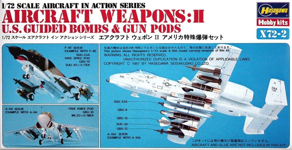 Aircraft Weapons: II U.S. Guided Bombs & Gun Pods Hasegawa 35002-600  1:72