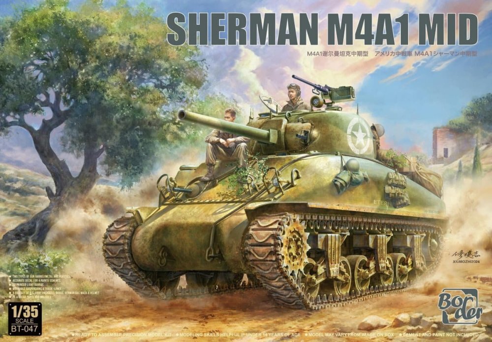 Sherman M4A1 Mid Border Model BT-047 1:35