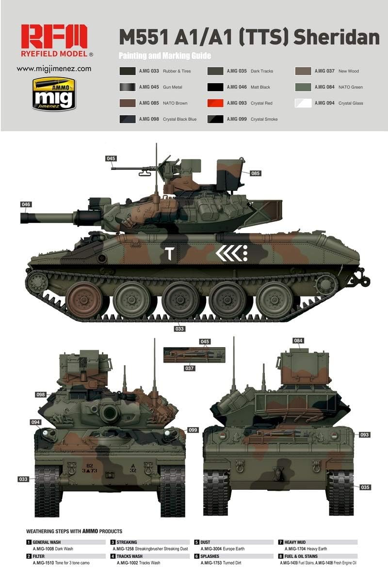 M551A1/M551A1 TTS Sheridan Rye Field Model | No. RM-5020 | 1:35