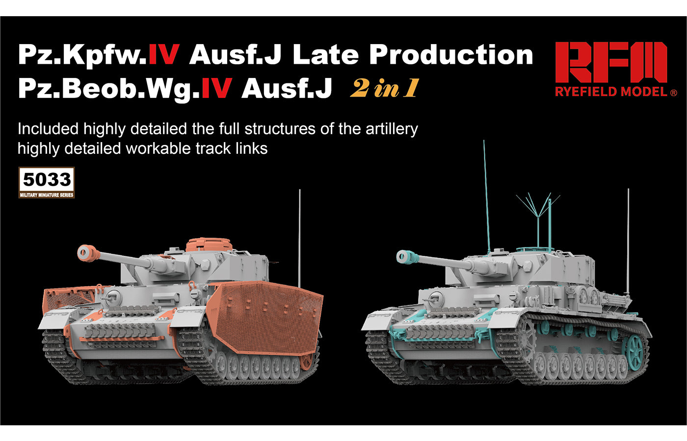 Pz.Kpfw. IV Ausf. J Late / Pz.Beob.Wg. IV Ausf. J (2 in 1) RFM 5033 1:35