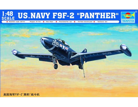 US. Navy Grumman F9F-2 "Panther" Trumpeter | No. 02832 | 1:48