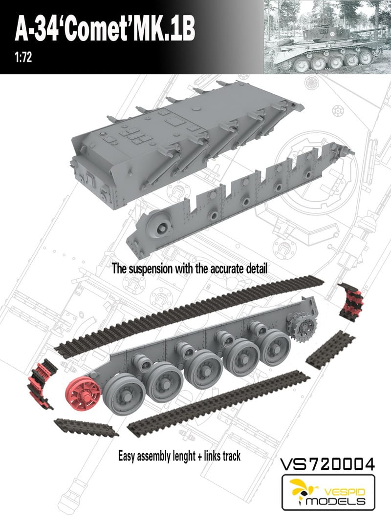 VESPID MODELS VS720004 - 1:72 A-34 Comet MK.1B