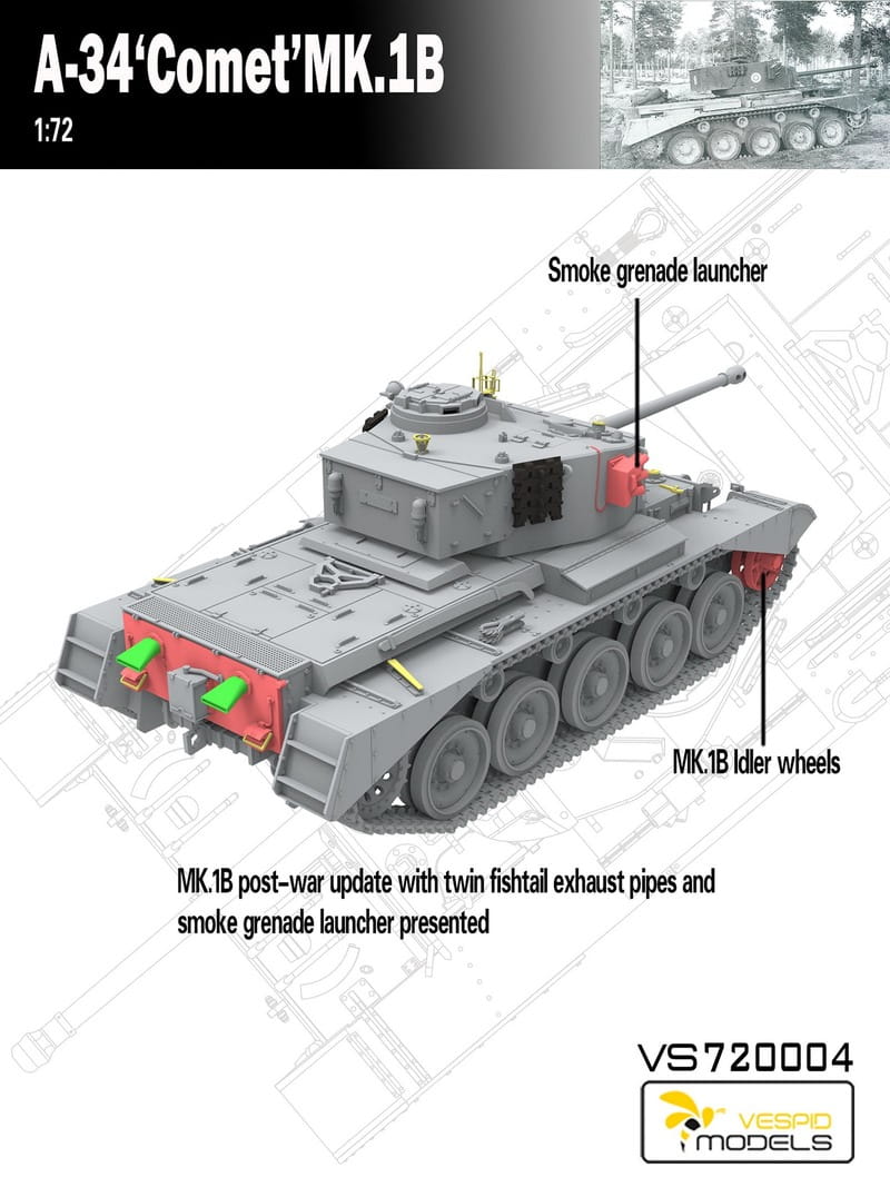 VESPID MODELS VS720004 - 1:72 A-34 Comet MK.1B