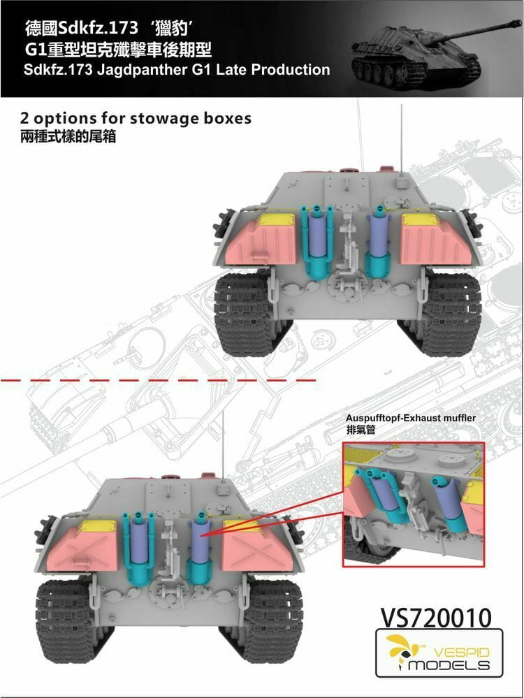 Vespid Models VS720010 - 1:72 Jagdpanther Sd.Kfz.173 G1 Late Production