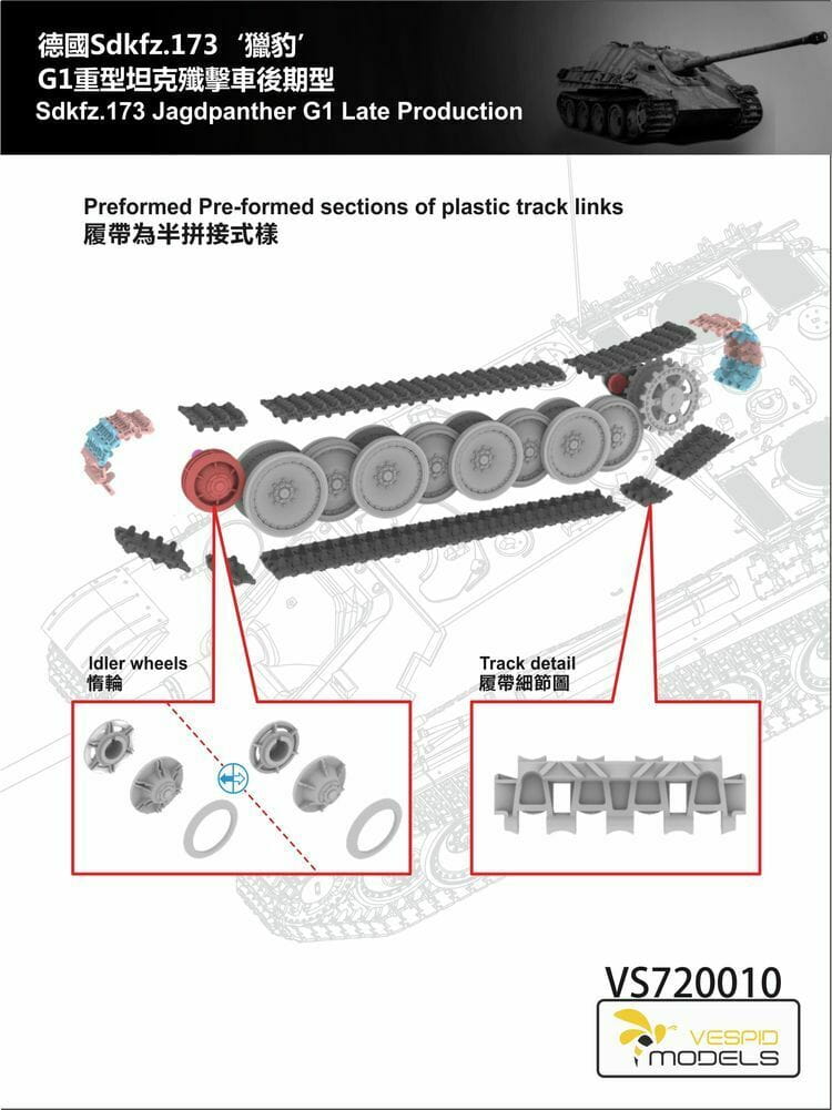 Vespid Models VS720010 - 1:72 Jagdpanther Sd.Kfz.173 G1 Late Production