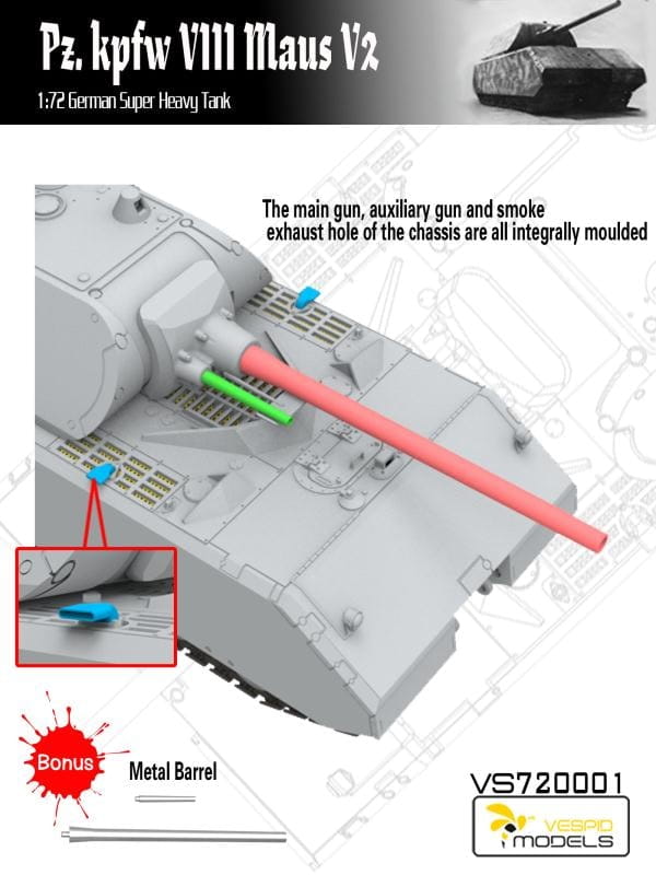 VESPID MODELS VS720001 - 1:72 Pz.Kpfw. VIII Maus V2