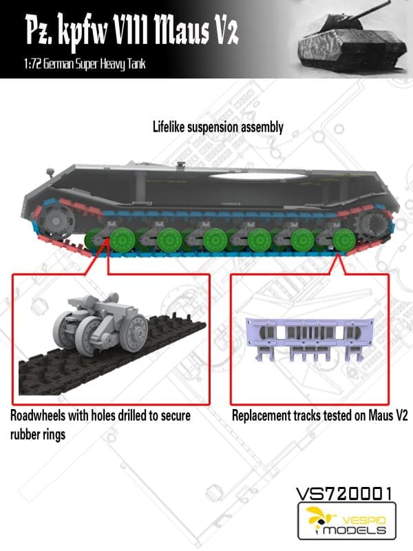 VESPID MODELS VS720001 - 1:72 Pz.Kpfw. VIII Maus V2