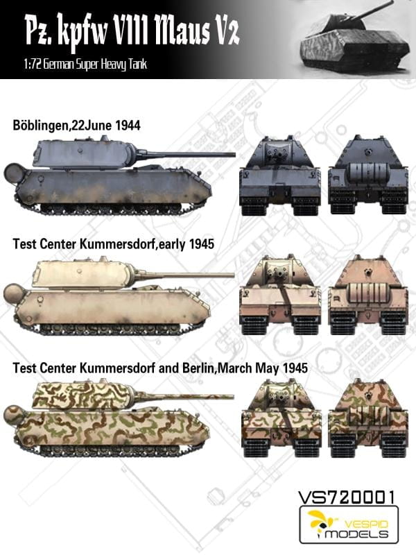 VESPID MODELS VS720001 - 1:72 Pz.Kpfw. VIII Maus V2