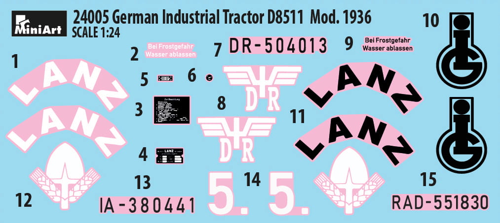 Miniart 24005 - 1:24 D8511 Mod. 1936 German Industrial Tractor