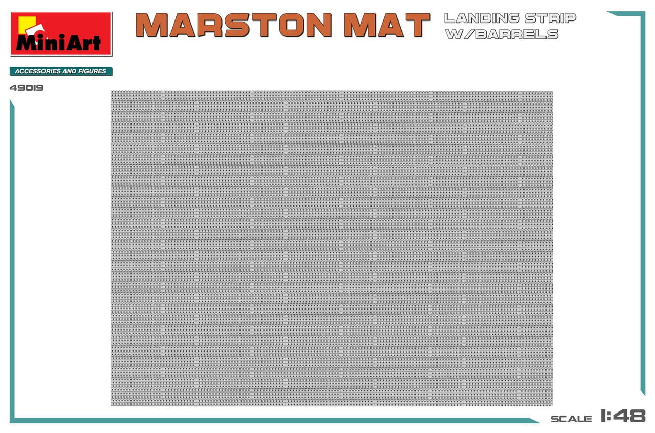 Miniart 49019 - 1:48 Marston Mat Landing Strip w/ Barrels