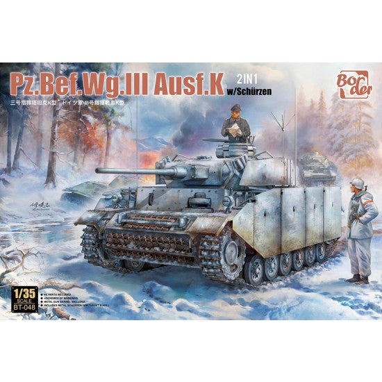 Border BT-048 1/35 Scale Pz.Bef.Wg.III Ausf.K 2in1 W/Schürzen Model Kit