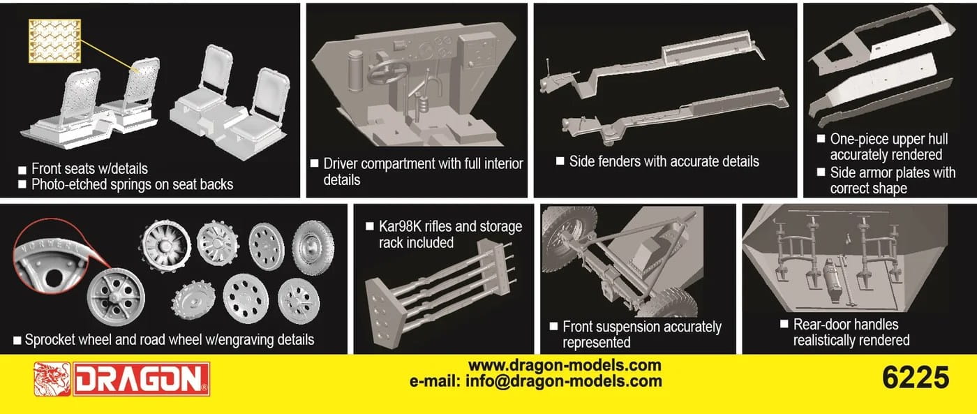 Dragon Model 6225 - 1:35 Sd.Kfz.251/9 Ausf. C mit 7,5cm Kanone 37 model kits