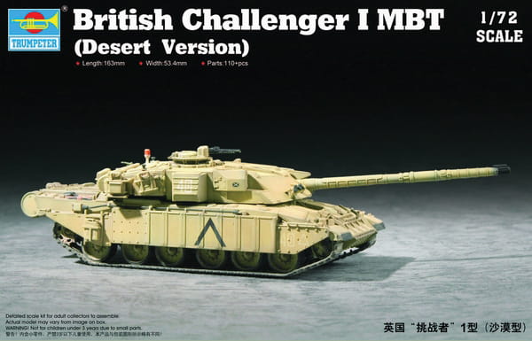 TRUMPETER 07105 -1:72 British Challenger I MBT Desert Version