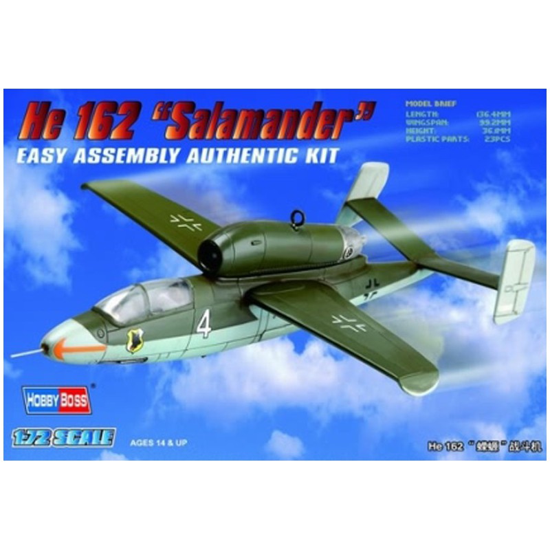 HOBBYBOSS 80239 1/72 He162 'Salamander' Model kits