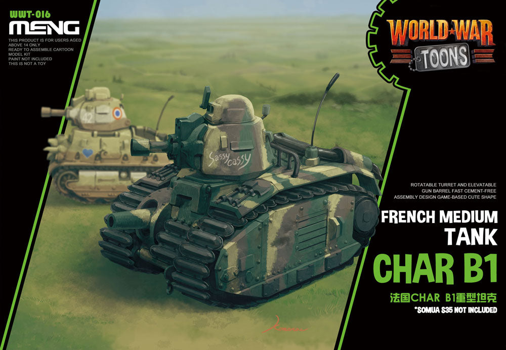 Meng Model WWT016 World War Toons Char B1 French Medium Tank