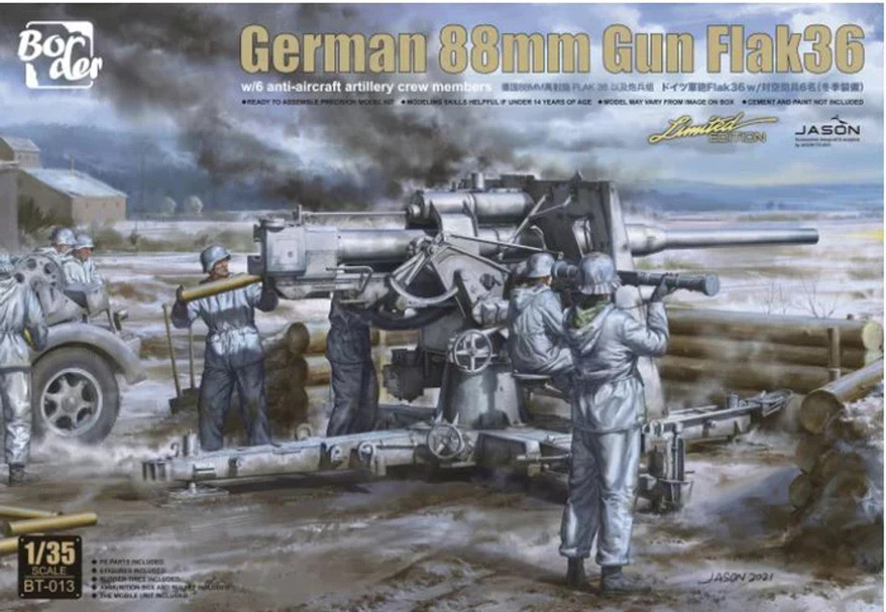 German 88mm  Flak36 w/6 crew members (Limited Edition) Border Model BT-013 1:35