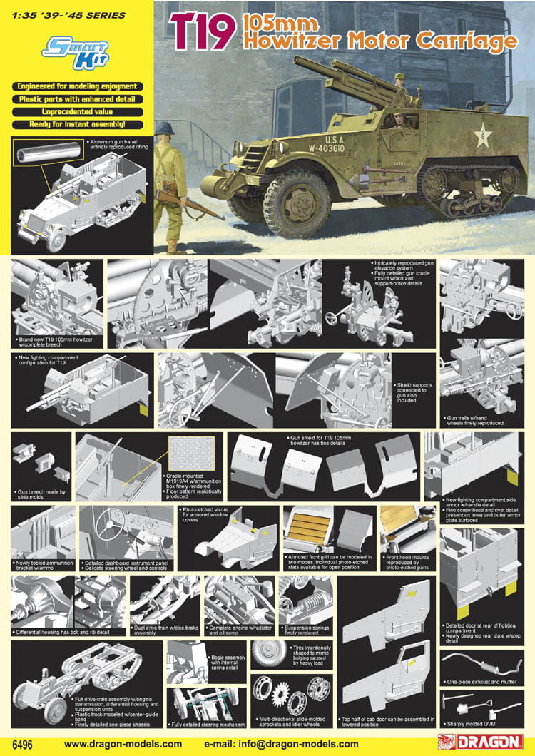 DRAGON 6496 - 1:35 T19 105mm Howitzer Motor Carriage