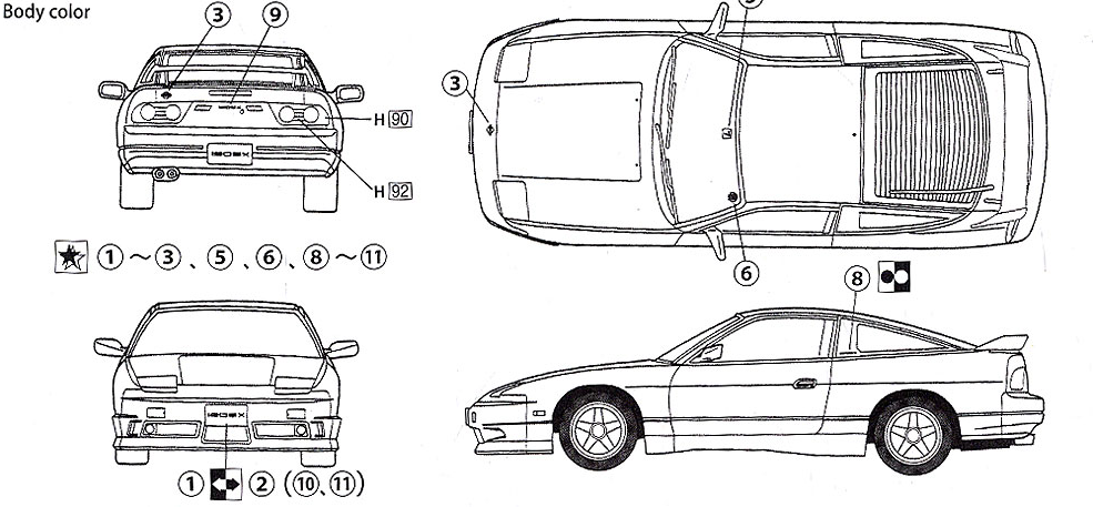 Fujimi 03855 Nissan Silvia 180SX RPS13