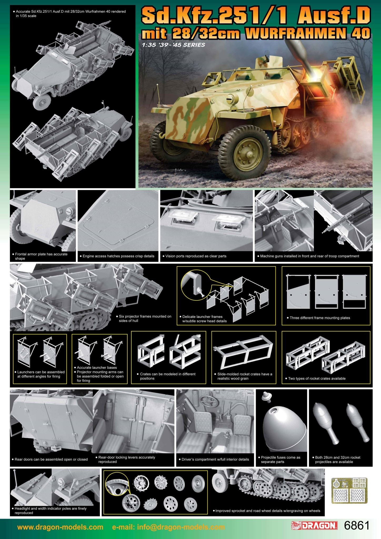 Dragon 6861 1/35 Sd.Kfz.251/1 Ausf.D mit 28/32cm Wurfrahmen 40